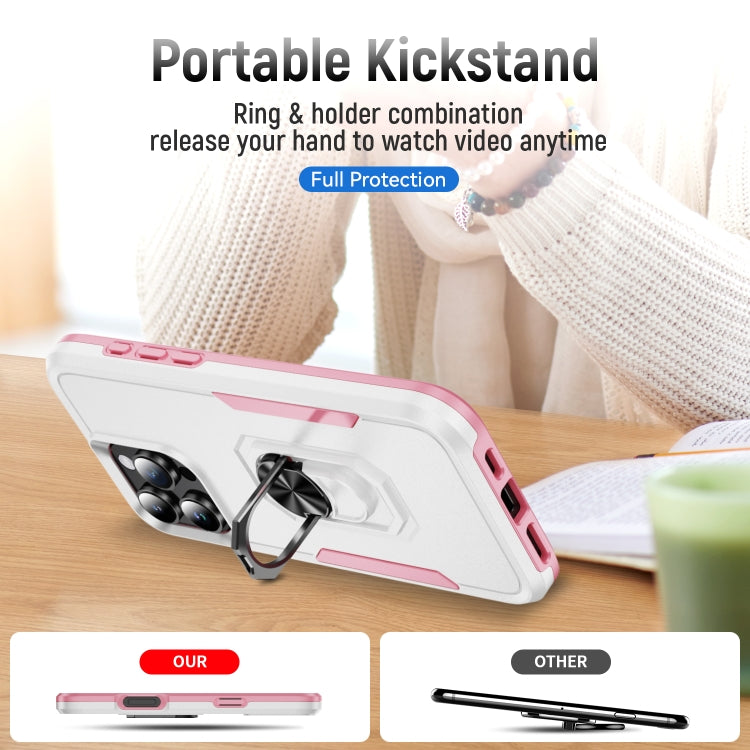 Pioneer Armor Heavy Duty PC + TPU Phone Case with Holder, For iPhone 16 Pro, For iPhone 16 Plus