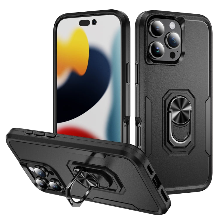Pioneer Armor Heavy Duty PC + TPU Phone Case with Holder, For iPhone 16 Pro, For iPhone 16 Plus