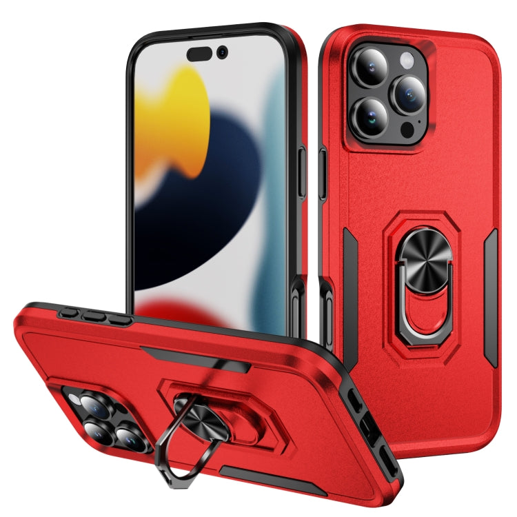 Pioneer Armor Heavy Duty PC + TPU Phone Case with Holder, For iPhone 16 Pro, For iPhone 16 Plus