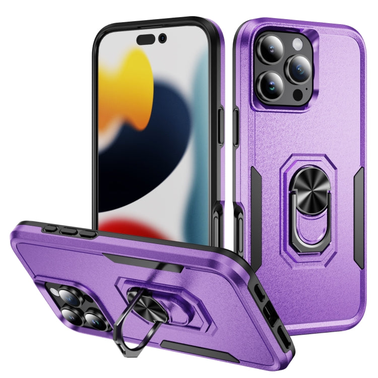 Pioneer Armor Heavy Duty PC + TPU Phone Case with Holder, For iPhone 16 Pro, For iPhone 16 Plus