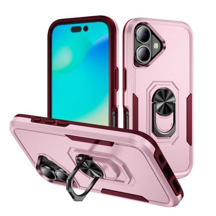 Pioneer Armor Heavy Duty PC + TPU Phone Case with Holder, For iPhone 16 Pro, For iPhone 16 Plus