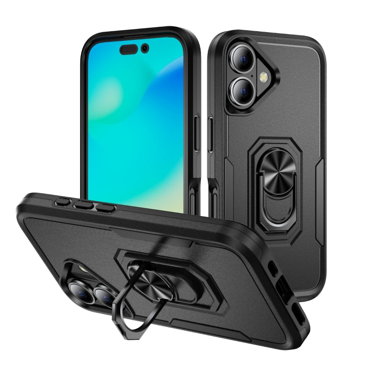 Pioneer Armor Heavy Duty PC + TPU Phone Case with Holder, For iPhone 16 Pro, For iPhone 16 Plus