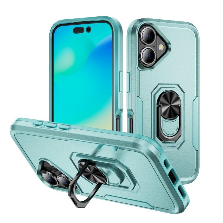 Pioneer Armor Heavy Duty PC + TPU Phone Case with Holder, For iPhone 16 Pro, For iPhone 16 Plus