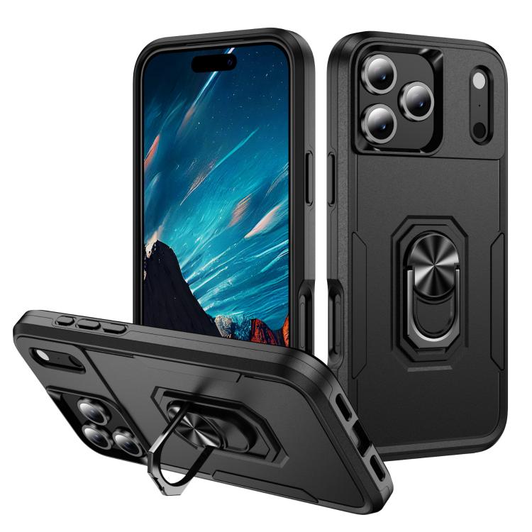 Pioneer Armor Heavy Duty PC + TPU Phone Case with Holder, For iPhone 17 Pro Max, For iPhone 17 Pro