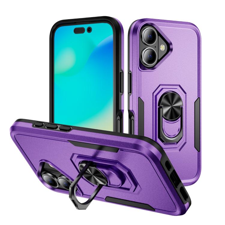Pioneer Armor Heavy Duty PC + TPU Phone Case with Holder, For iPhone 16e, For iPhone 16 Pro Max