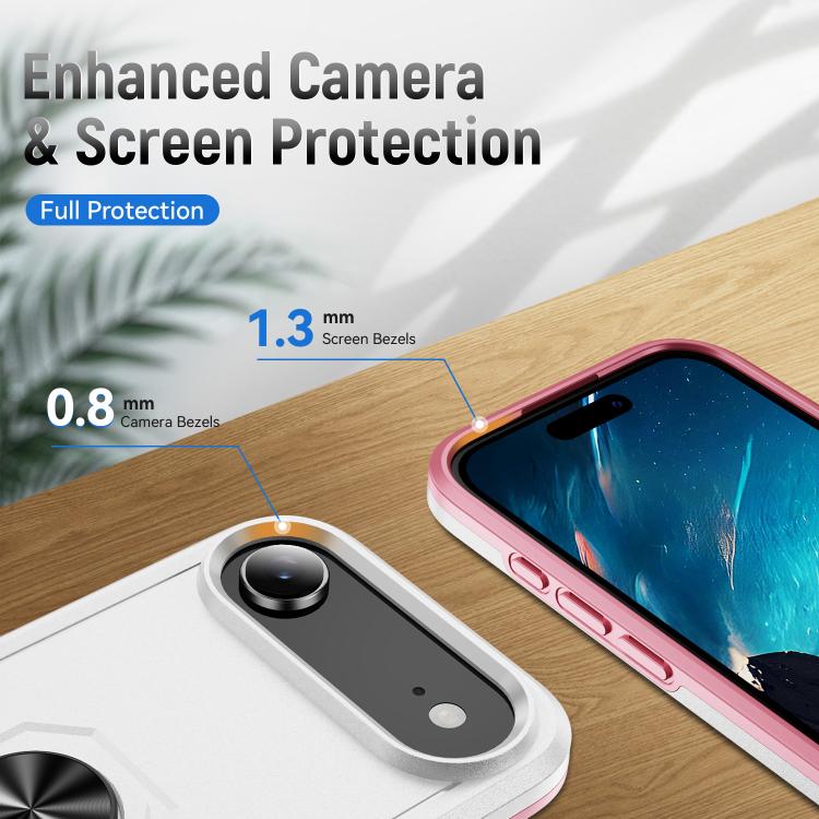 Pioneer Armor Heavy Duty PC + TPU Phone Case with Holder, For iPhone 16 Pro, For iPhone 16 Plus