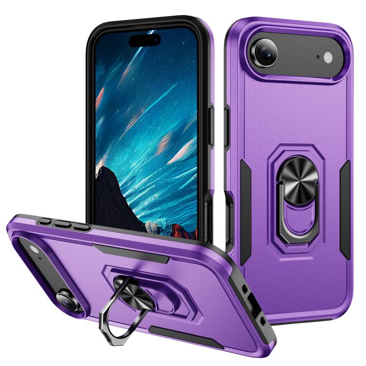 Pioneer Armor Heavy Duty PC + TPU Phone Case with Holder, For iPhone 16e, For iPhone 16 Pro Max