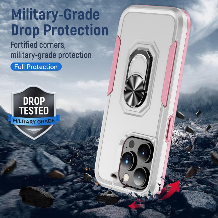 Pioneer Armor Heavy Duty PC + TPU Phone Case with Holder, For iPhone 15 Pro, For iPhone 15 Plus