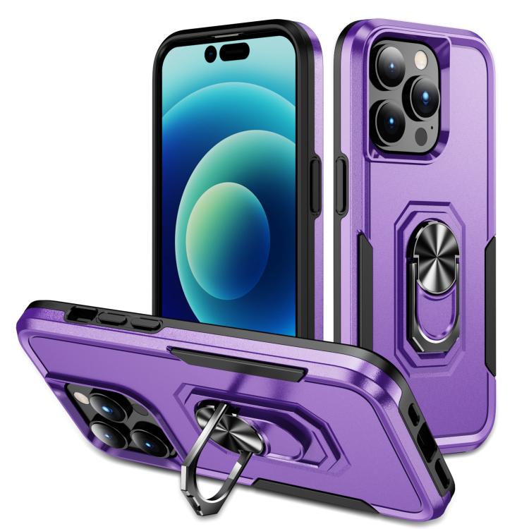 Pioneer Armor Heavy Duty PC + TPU Phone Case with Holder, For iPhone 15 Pro, For iPhone 15 Plus
