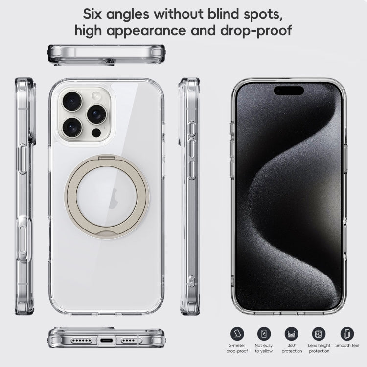 Crystal Clear MagSafe Magnetic Holder Phone Case, For iPhone 16 Pro, For iPhone 16 Plus, For iPhone 16