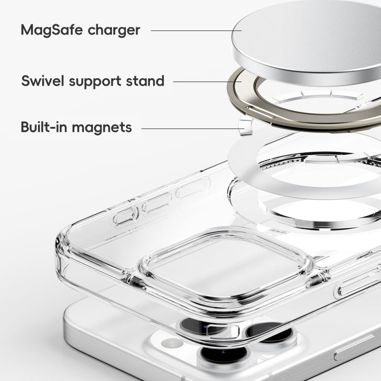 Crystal Clear MagSafe Magnetic Holder Phone Case, For iPhone 16 Pro, For iPhone 16 Plus, For iPhone 16