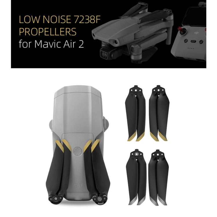 Sunnylife 7238F-1 For DJI Mavic Air 2 Low Noise Quick-release Propellers, For DJI Mavic Air 2 Gold, For DJI Mavic Air 2 Silver, 2 Pairs