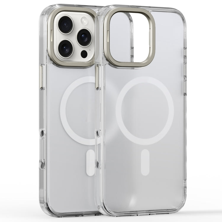 Frosted Crystal Clear Lens Holder MagSafe Magnetic Phone Case, For iPhone 16 Pro Max, For iPhone 16 Pro, For iPhone 16 Plus, For iPhone 16