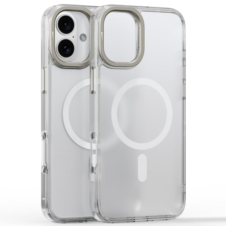 Frosted Crystal Clear Lens Holder MagSafe Magnetic Phone Case, For iPhone 16 Pro Max, For iPhone 16 Pro, For iPhone 16 Plus, For iPhone 16