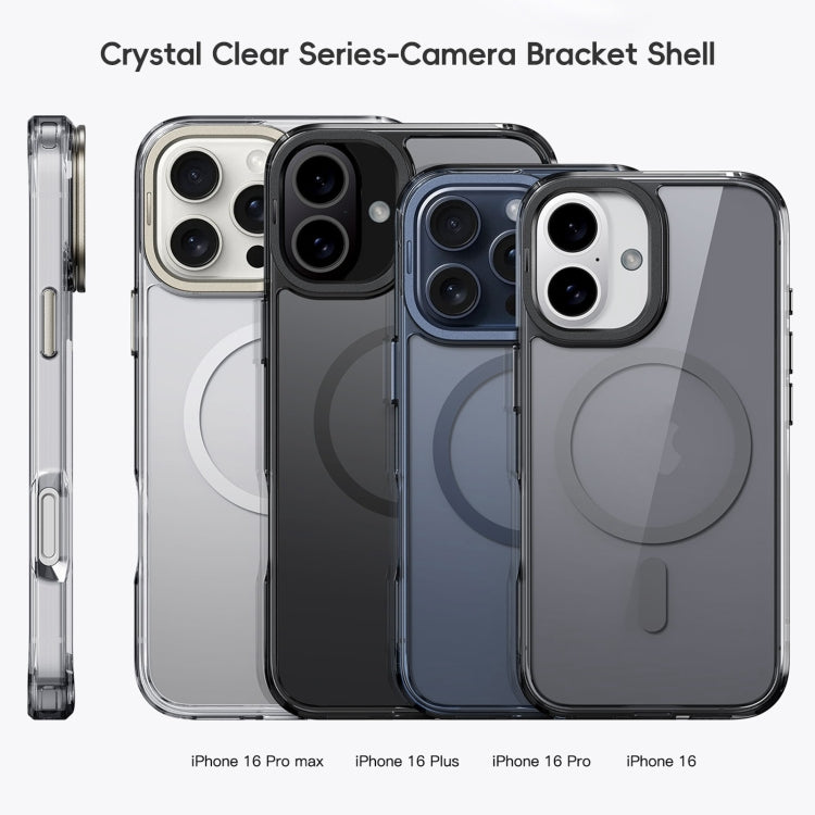 Frosted Crystal Clear Lens Holder MagSafe Magnetic Phone Case, For iPhone 16 Pro Max, For iPhone 16 Pro, For iPhone 16 Plus, For iPhone 16