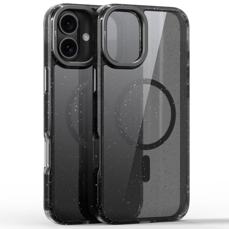 Glitter Powder Lens Holder MagSafe Magnetic Phone Case, For iPhone 16 Pro, For iPhone 16 Plus, For iPhone 16