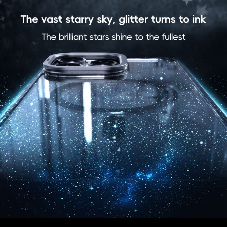 Glitter Powder Lens Holder MagSafe Magnetic Phone Case, For iPhone 16 Pro, For iPhone 16 Plus, For iPhone 16