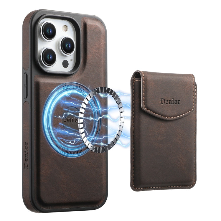 Denior D19 Skin Feel MagSafe Detachable Card Slot Phone Case, For iPhone 16 Pro Max, For iPhone 16 Pro, For iPhone 16 Plus, For iPhone 16, For iPhone 15 Pro Max, For iPhone 15 Pro, For iPhone 15 Plus / 14 Plus, For iPhone 15