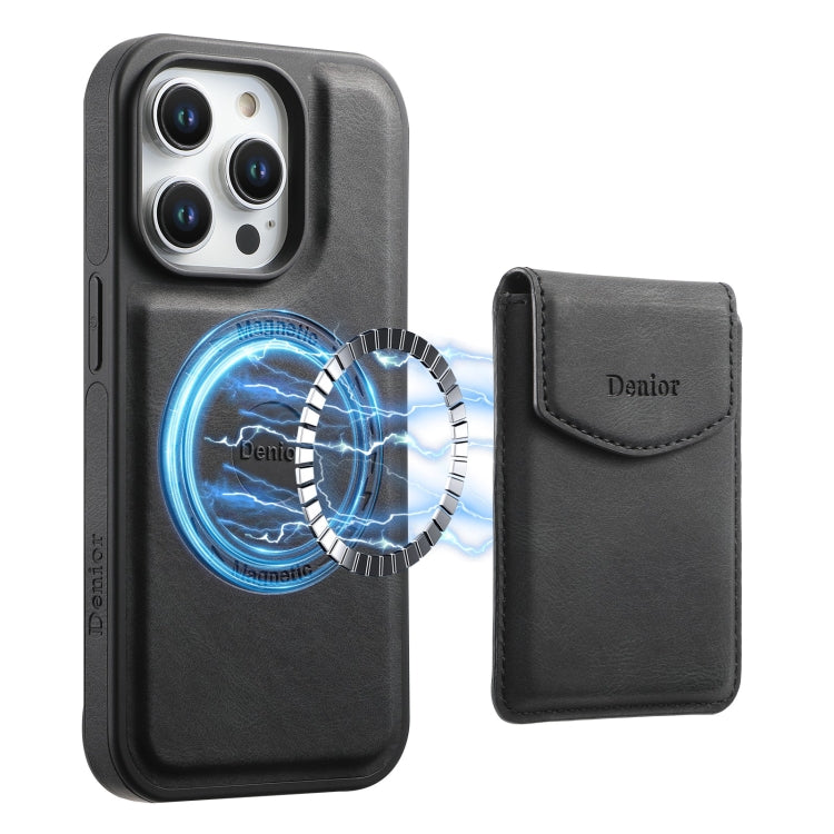 Denior D19 Skin Feel MagSafe Detachable Card Slot Phone Case, For iPhone 16 Pro Max, For iPhone 16 Pro, For iPhone 16 Plus, For iPhone 16, For iPhone 15 Pro Max, For iPhone 15 Pro, For iPhone 15 Plus / 14 Plus, For iPhone 15