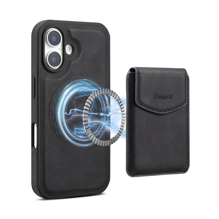 Denior D19 Skin Feel MagSafe Detachable Card Slot Phone Case, For iPhone 16 Pro Max, For iPhone 16 Pro, For iPhone 16 Plus, For iPhone 16, For iPhone 15 Pro Max, For iPhone 15 Pro, For iPhone 15 Plus / 14 Plus, For iPhone 15