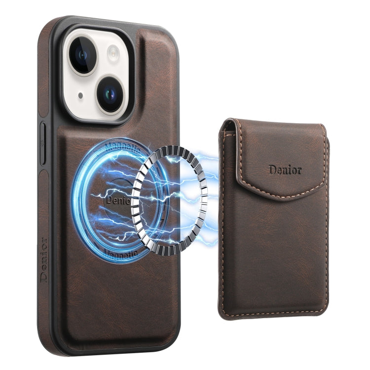 Denior D19 Skin Feel MagSafe Detachable Card Slot Phone Case, For iPhone 16 Pro Max, For iPhone 16 Pro, For iPhone 16 Plus, For iPhone 16, For iPhone 15 Pro Max, For iPhone 15 Pro, For iPhone 15 Plus / 14 Plus, For iPhone 15