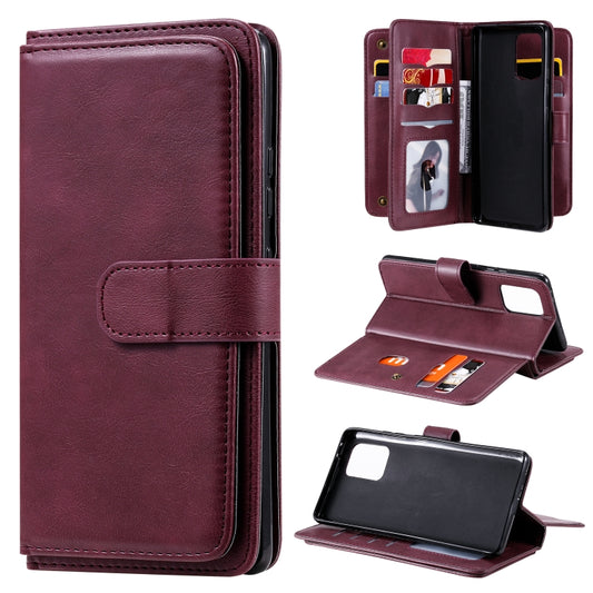 Magnetic copper buckle leather flip case for Samsung Galaxy A91 S10 Lite Note10+ with card slots