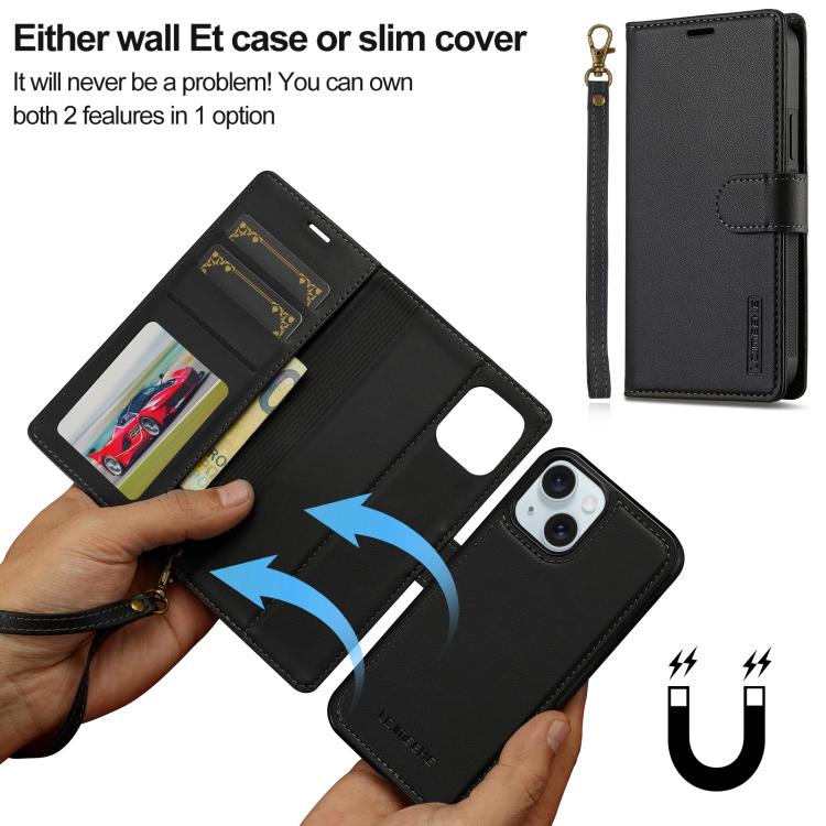 LC.IMEEKE L2 Series Detachable Magsafe PU Phone Case with Lanyard