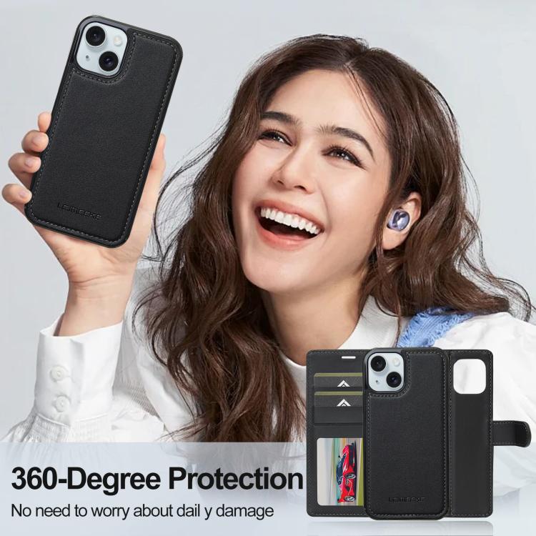 LC.IMEEKE L2 Series Detachable Magsafe PU Phone Case with Lanyard