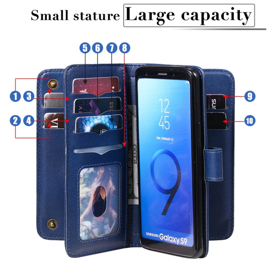 Magnetic buckle detail on multifunctional Samsung Galaxy leather flip cover