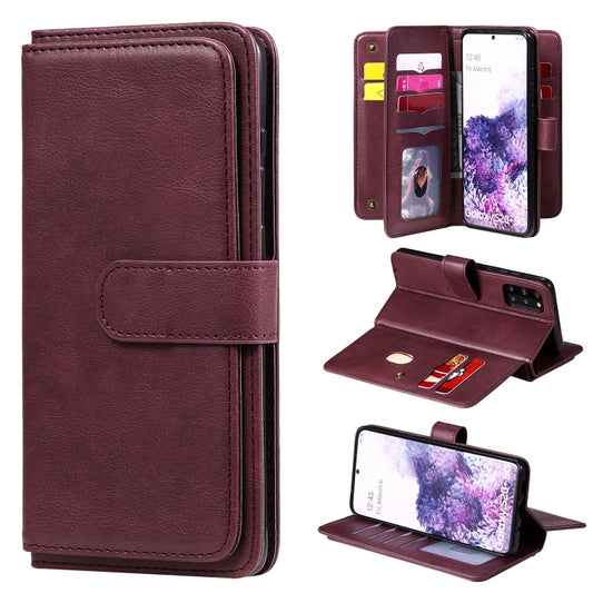 Magnetic copper buckle leather flip case for Samsung Galaxy S20+ 5G with card slots and wallet