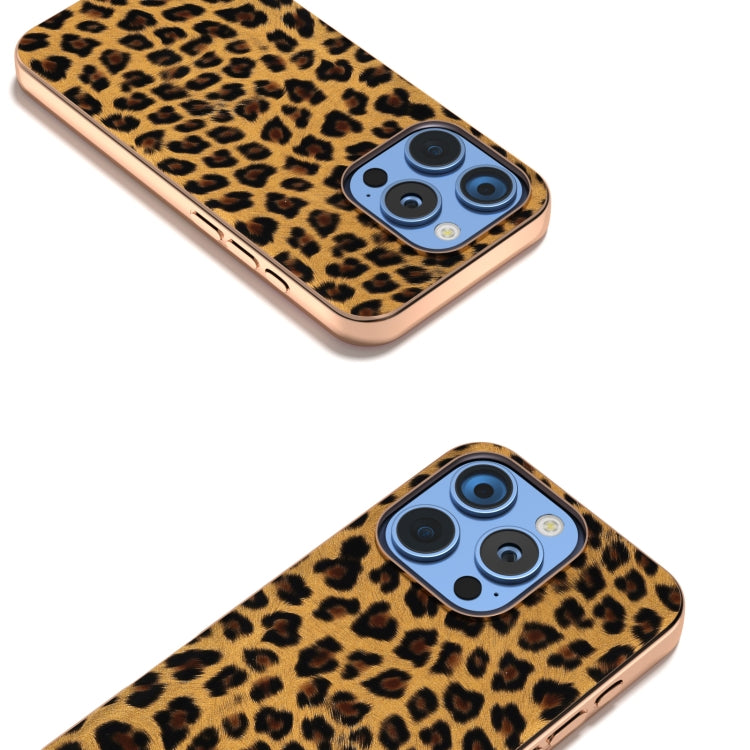 Nano Plating Leopard Print Phone Case, For iPhone 16 Pro Max, For iPhone 16 Pro, For iPhone 16 Plus, For iPhone 16