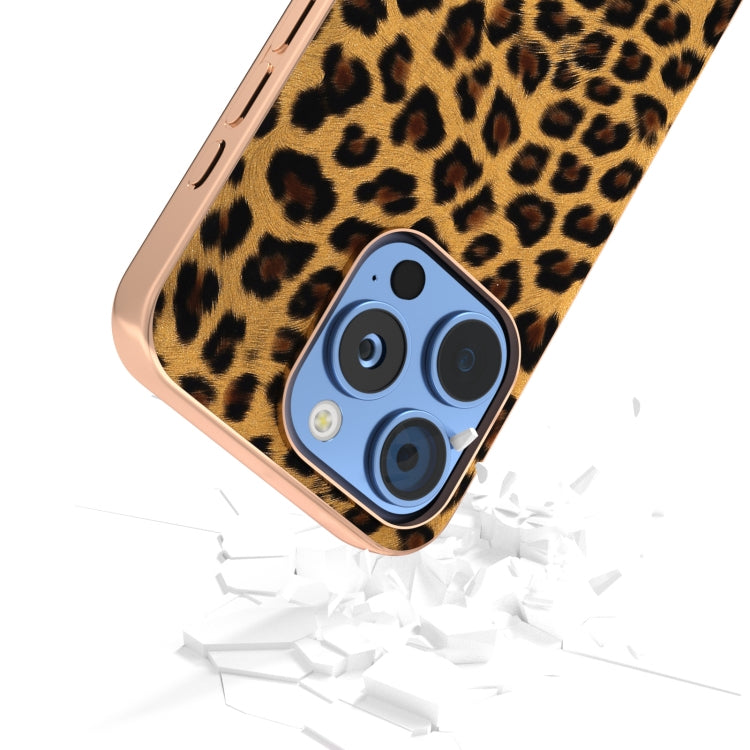 Nano Plating Leopard Print Phone Case, For iPhone 16 Pro Max, For iPhone 16 Pro, For iPhone 16 Plus, For iPhone 16