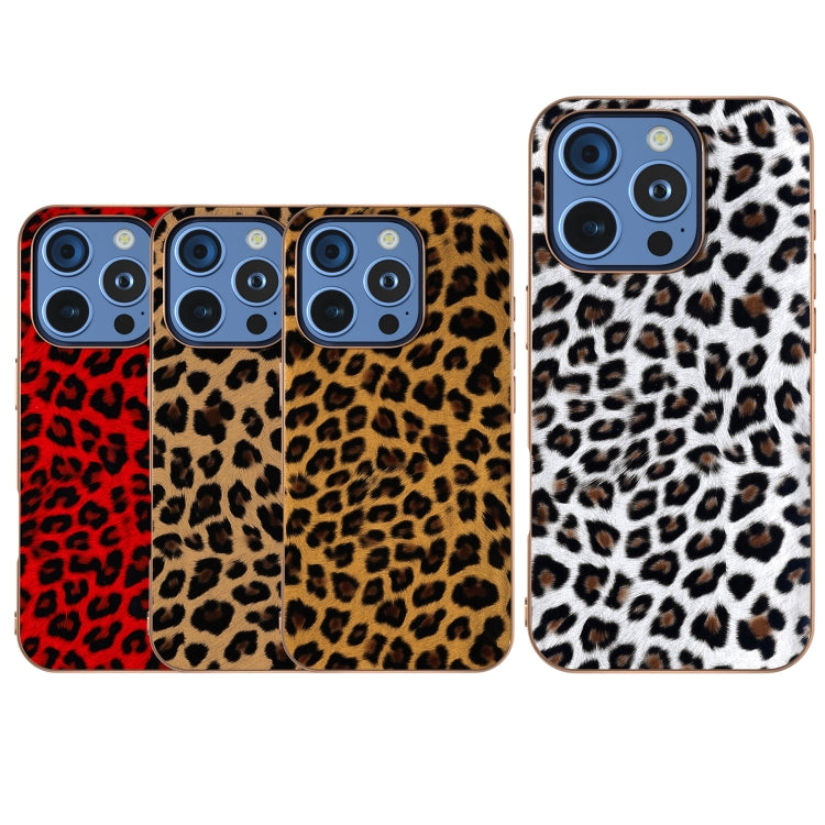 Nano Plating Leopard Print Phone Case, For iPhone 16 Pro Max, For iPhone 16 Pro, For iPhone 16 Plus, For iPhone 16