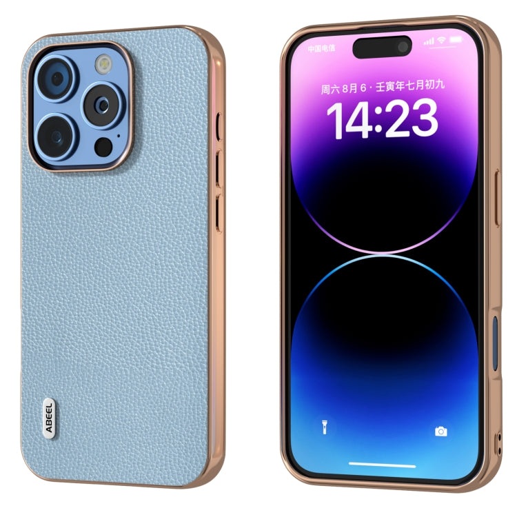 ABEEL Genuine Leather Mino Series Nano Plating Phone Case, For iPhone 16 Pro Max, For iPhone 16 Pro, For iPhone 16 Plus, For iPhone 16