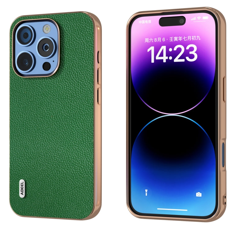ABEEL Genuine Leather Mino Series Nano Plating Phone Case, For iPhone 16 Pro Max, For iPhone 16 Pro, For iPhone 16 Plus, For iPhone 16