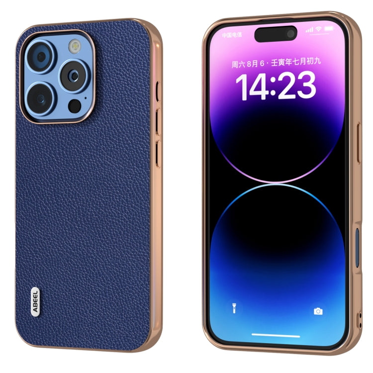 ABEEL Genuine Leather Mino Series Nano Plating Phone Case, For iPhone 16 Pro Max, For iPhone 16 Pro, For iPhone 16 Plus, For iPhone 16