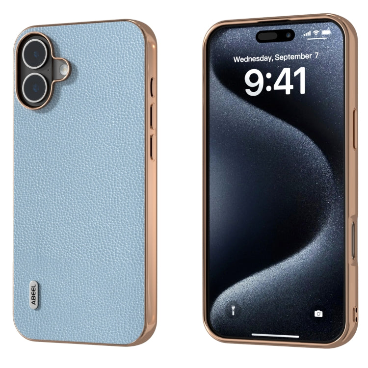 ABEEL Genuine Leather Mino Series Nano Plating Phone Case, For iPhone 16 Pro Max, For iPhone 16 Pro, For iPhone 16 Plus, For iPhone 16