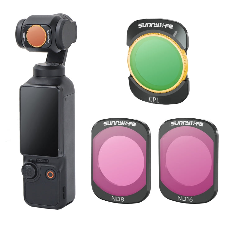 For DJI Osmo Pocket 3 Sunnylife Camera Lens Magnetic Metal Filter, No Impact On Gimbal Reset, MCUV, ND8, ND16, ND32, ND64, CPL, ND8PL, ND16PL, ND32PL, ND64PL, 3 in 1 CPL ND8 ND16, 4 in 1 ND8-64, 4 in 1 ND8-64PL, 4 in 1 UV CPL ND32 ND64                 ...