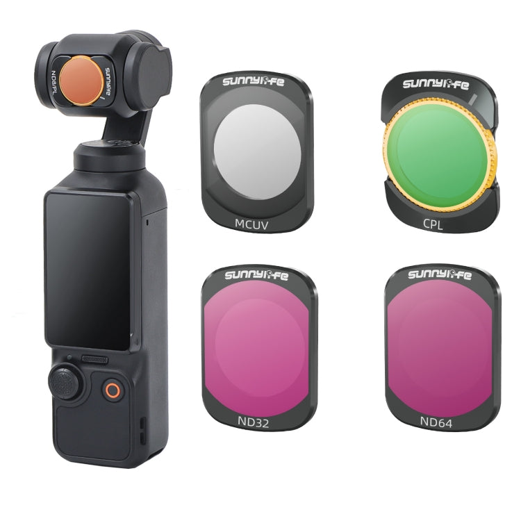 For DJI Osmo Pocket 3 Sunnylife Camera Lens Magnetic Metal Filter, No Impact On Gimbal Reset, MCUV, ND8, ND16, ND32, ND64, CPL, ND8PL, ND16PL, ND32PL, ND64PL, 3 in 1 CPL ND8 ND16, 4 in 1 ND8-64, 4 in 1 ND8-64PL, 4 in 1 UV CPL ND32 ND64                 ...