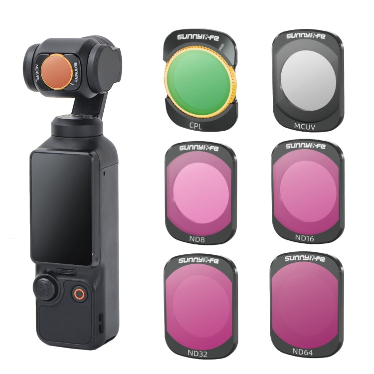 For DJI Osmo Pocket 3 Sunnylife Camera Lens Magnetic Metal Filter, No Impact On Gimbal Reset, MCUV, ND8, ND16, ND32, ND64, CPL, ND8PL, ND16PL, ND32PL, ND64PL, 3 in 1 CPL ND8 ND16, 4 in 1 ND8-64, 4 in 1 ND8-64PL, 4 in 1 UV CPL ND32 ND64                 ...