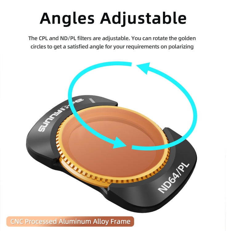 For DJI Osmo Pocket 3 Sunnylife Camera Lens Magnetic Metal Filter, No Impact On Gimbal Reset, MCUV, ND8, ND16, ND32, ND64, CPL, ND8PL, ND16PL, ND32PL, ND64PL, 3 in 1 CPL ND8 ND16, 4 in 1 ND8-64, 4 in 1 ND8-64PL, 4 in 1 UV CPL ND32 ND64                 ...