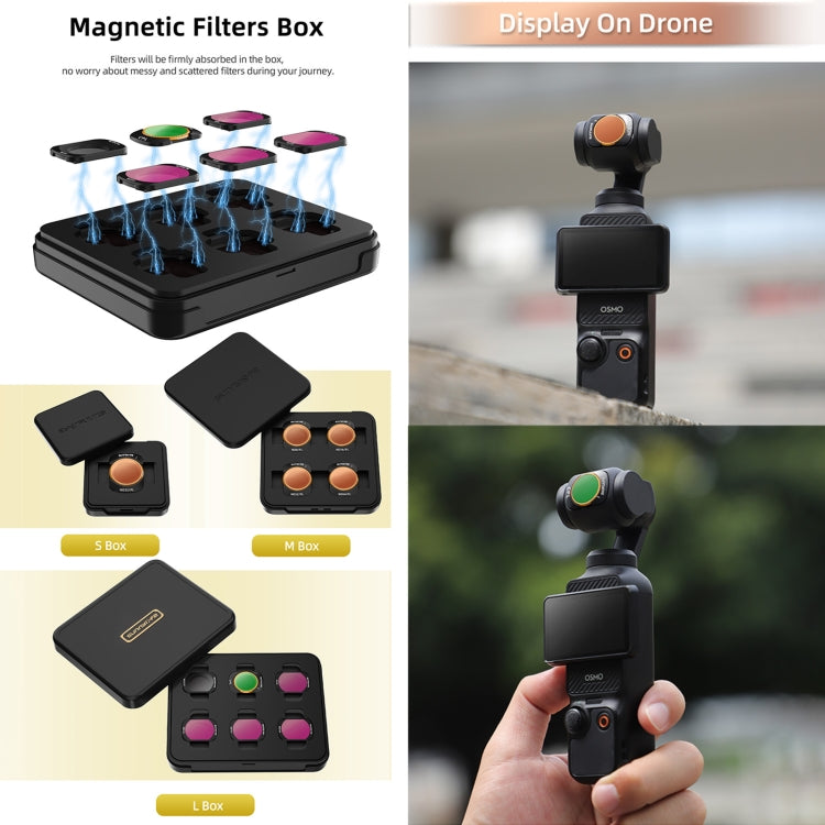 For DJI Osmo Pocket 3 Sunnylife Camera Lens Magnetic Metal Filter, No Impact On Gimbal Reset, MCUV, ND8, ND16, ND32, ND64, CPL, ND8PL, ND16PL, ND32PL, ND64PL, 3 in 1 CPL ND8 ND16, 4 in 1 ND8-64, 4 in 1 ND8-64PL, 4 in 1 UV CPL ND32 ND64                 ...