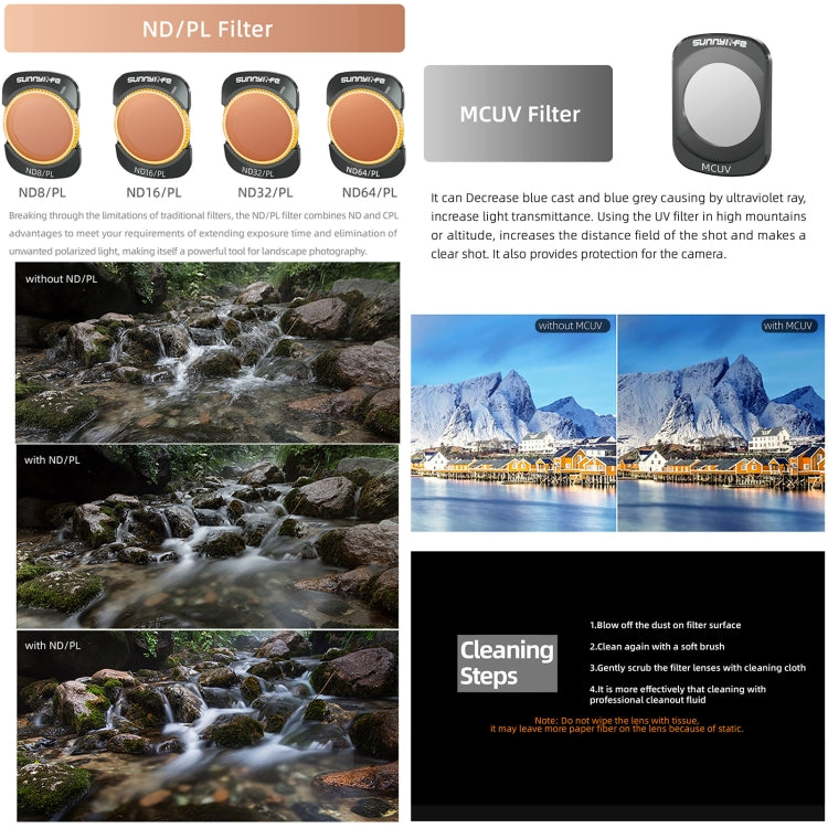 For DJI Osmo Pocket 3 Sunnylife Camera Lens Magnetic Metal Filter, No Impact On Gimbal Reset, MCUV, ND8, ND16, ND32, ND64, CPL, ND8PL, ND16PL, ND32PL, ND64PL, 3 in 1 CPL ND8 ND16, 4 in 1 ND8-64, 4 in 1 ND8-64PL, 4 in 1 UV CPL ND32 ND64�����������������...