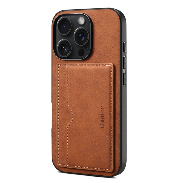 Denior D08 PU Single Card Slot Holder Phone Case, For iPhone 18 Pro / 17 Pro, For iPhone 18 Pro Max / 17 Pro Max, For iPhone 17e / 16e, For iPhone 17, For iPhone Air, For iPhone 16 Pro Max, For iPhone 16 Pro, For iPhone 16 Plus