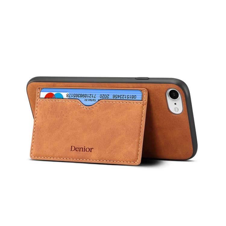 Denior D08 PU Single Card Slot Holder Phone Case, For iPhone 17e / 16e, For iPhone 17 Pro Max, For iPhone 17 Pro, For iPhone 17, For iPhone Air, For iPhone 16 Pro Max, For iPhone 16 Pro, For iPhone 16 Plus