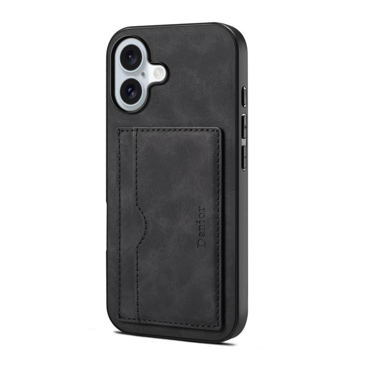 Denior D08 PU Single Card Slot Holder Phone Case, For iPhone 17e / 16e, For iPhone 17 Pro Max, For iPhone 17 Pro, For iPhone 17, For iPhone Air, For iPhone 16 Pro Max, For iPhone 16 Pro, For iPhone 16 Plus