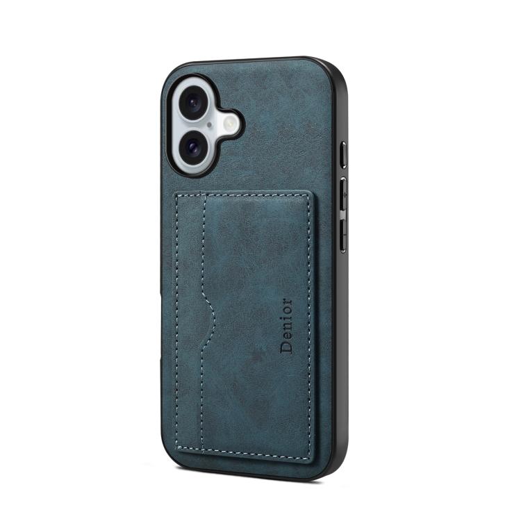 Denior D08 PU Single Card Slot Holder Phone Case, For iPhone 18 Pro / 17 Pro, For iPhone 18 Pro Max / 17 Pro Max, For iPhone 17e / 16e, For iPhone 17, For iPhone Air, For iPhone 16 Pro Max, For iPhone 16 Pro, For iPhone 16 Plus