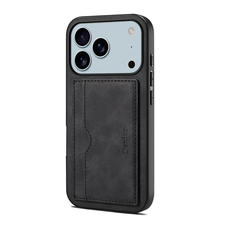 Denior D08 PU Single Card Slot Holder Phone Case, For iPhone 17e / 16e, For iPhone 17 Pro Max, For iPhone 17 Pro, For iPhone 17, For iPhone Air, For iPhone 16 Pro Max, For iPhone 16 Pro, For iPhone 16 Plus