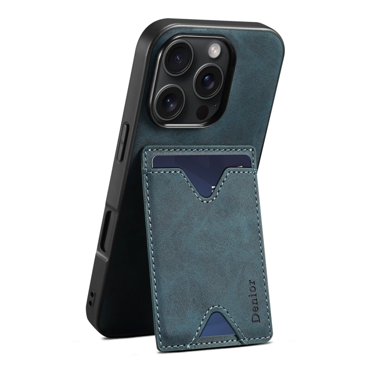 Étui Denior D06 en PU avec porte-cartes et coque arrière pour iPhone 16 Pro Max, iPhone 16 Pro, iPhone 16 Plus, iPhone 16