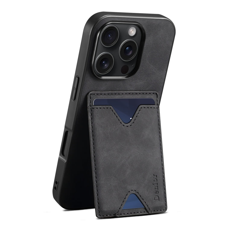 Étui Denior D06 en PU avec porte-cartes et coque arrière pour iPhone 16 Pro Max, iPhone 16 Pro, iPhone 16 Plus, iPhone 16